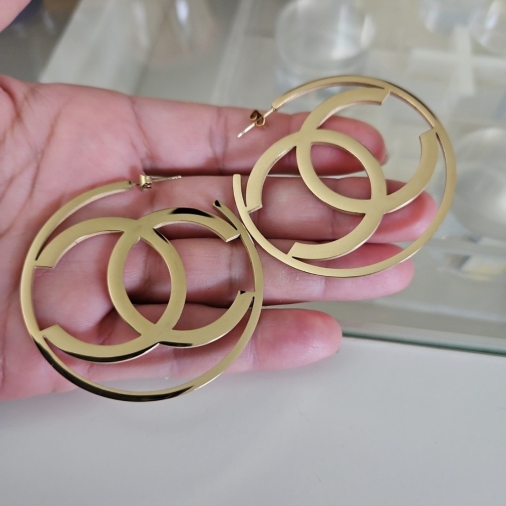 Chanel Gold Hoop Earrings
